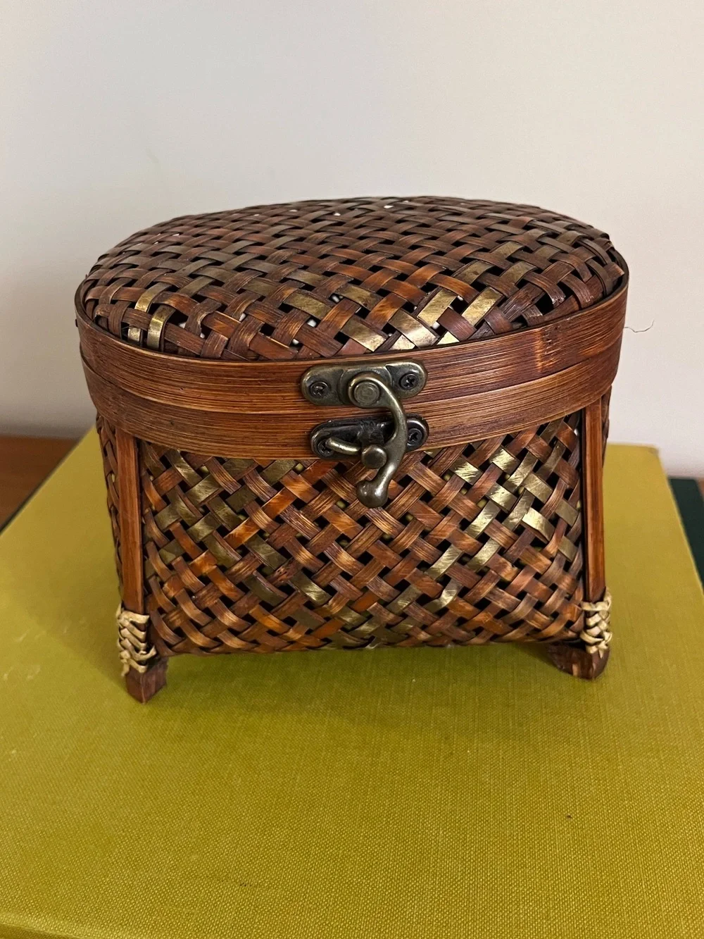 Handwoven Bamboo Jewelry Box - Brown
